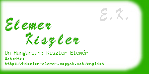 elemer kiszler business card
